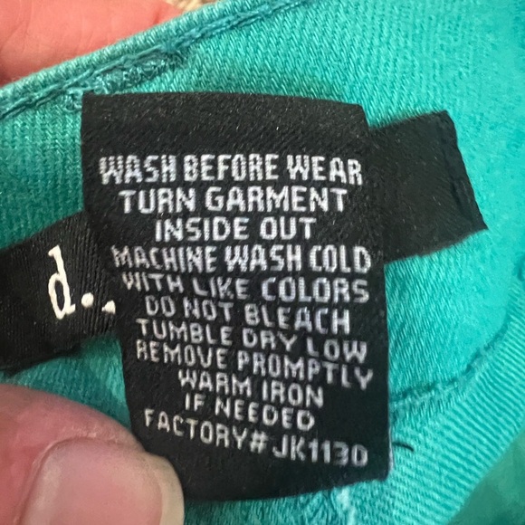NWT New 14 D. Jeans twill high waist shorts blue teal turquoise - Picture 10 of 11
